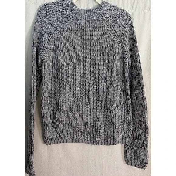 525 America Gray Ribbed Crewneck Women's Cozy Quiet Luxury Minimalist Sweater L - Picture 3 of 11